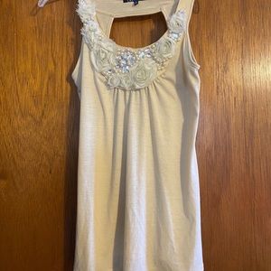 Cream embellishment top